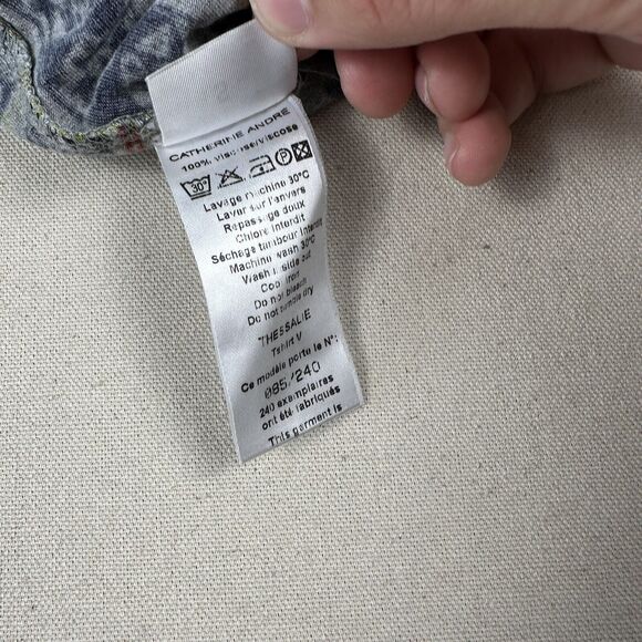 Catherine Andre Shawl Neck Blouse Top Women’s Small Mixed Print Art Long Sleeve - Picture 16 of 16